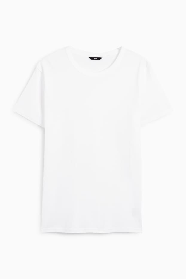 Herren - T-Shirt - Slim Fit - Feinripp - weiß