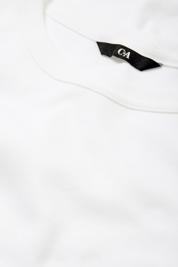 Herren - T-Shirt - Slim Fit - Feinripp - weiß