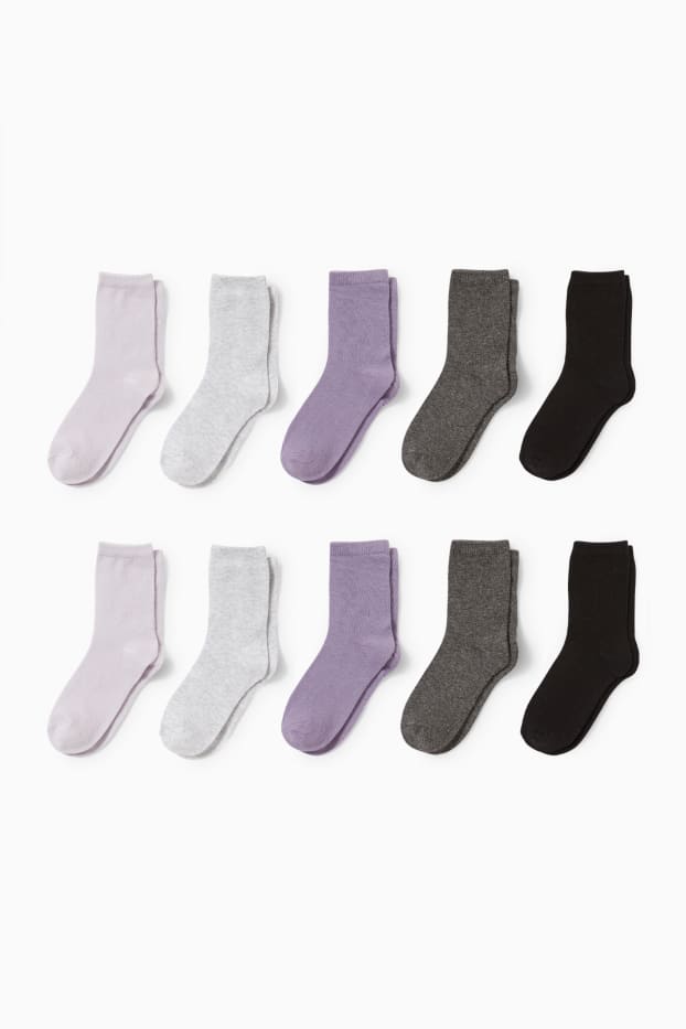 Bambine - Confezione da 10 - calze - viola