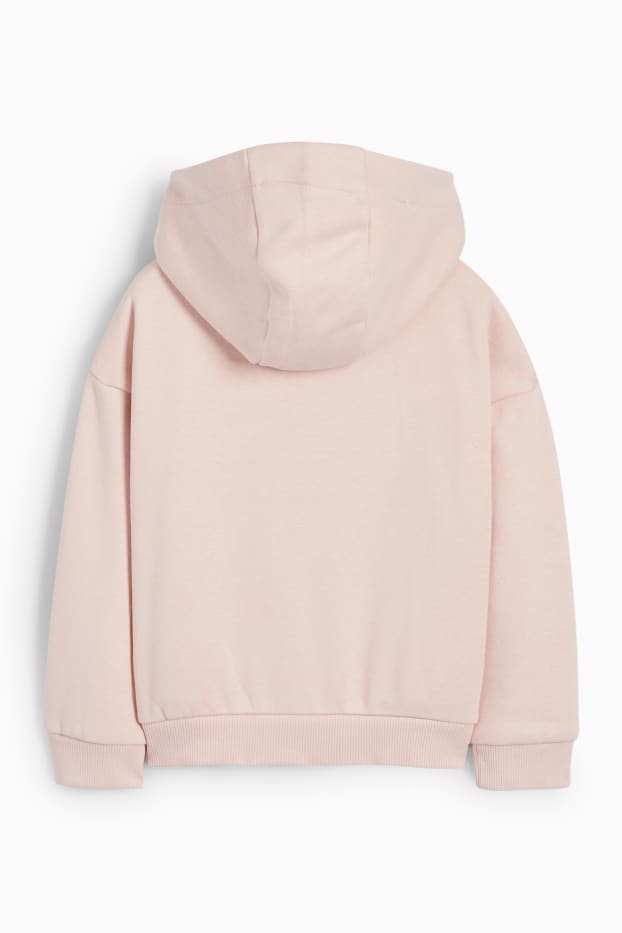 Enfants filles - Cœur - Sweat zippé en molleton avec capuche - rose