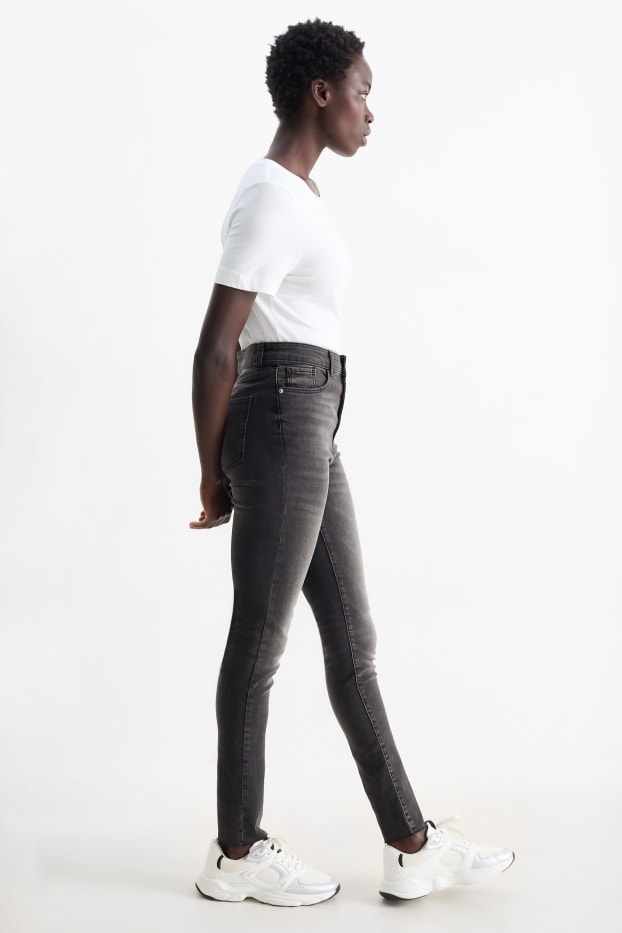 Dámské - Skinny jeans - high waist - LYCRA® - černá