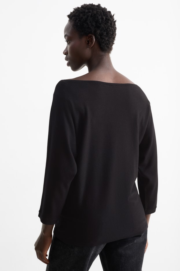 Femmes - Pull en maille fine - noir