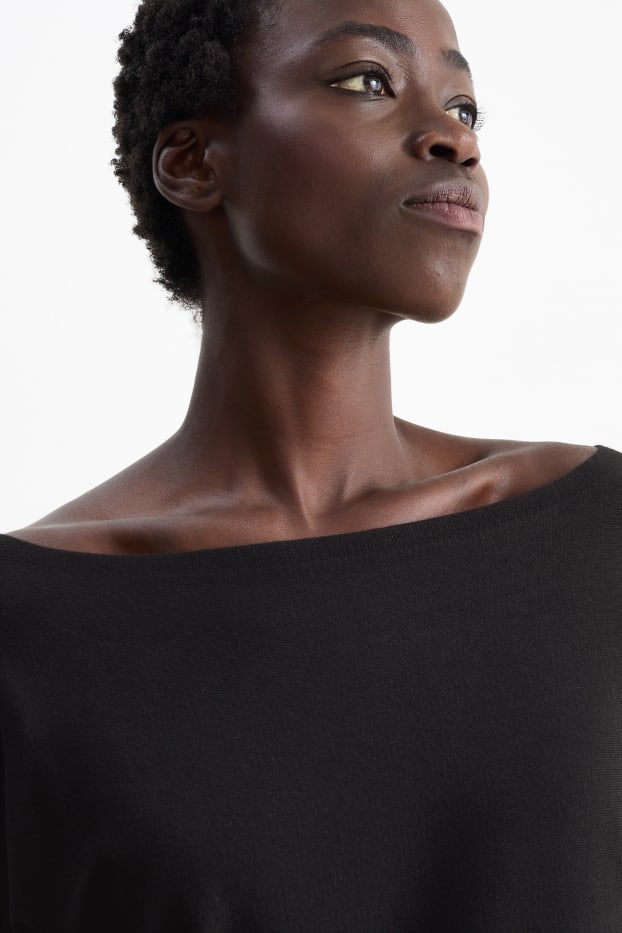 Femmes - Pull en maille fine - noir