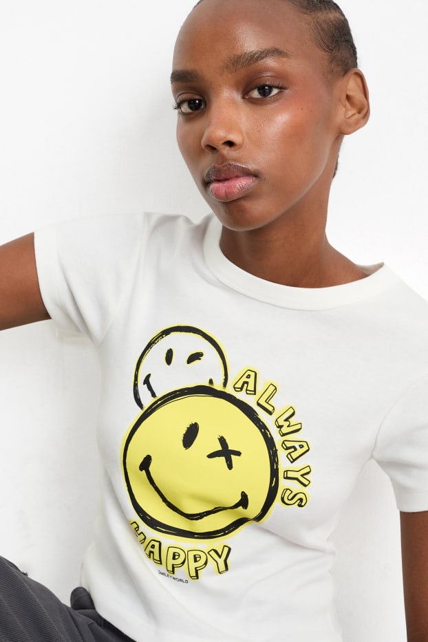 Dámské - Krátké tričko - SmileyWorld® - bílá