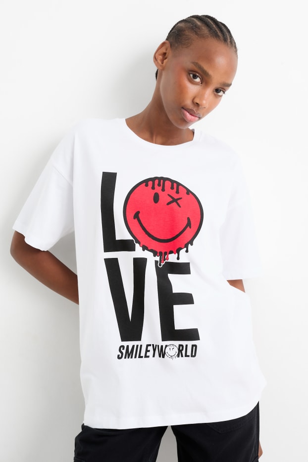 Femmes - T-shirt - SmileyWorld® - blanc crème