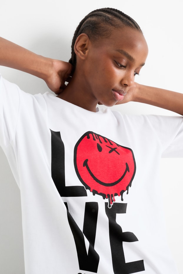 Femmes - T-shirt - SmileyWorld® - blanc crème