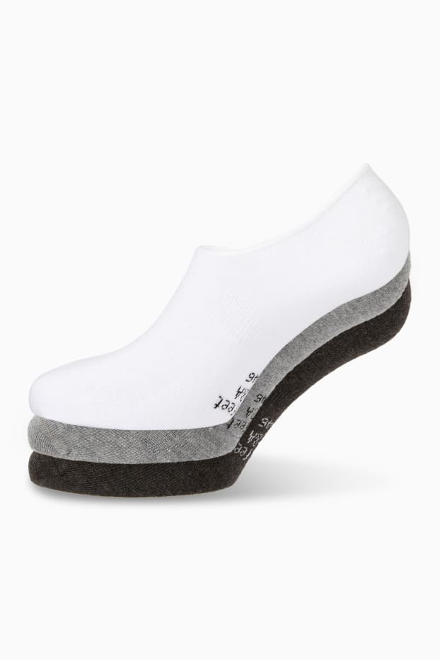 Uomo - Confezione da 3 - calze salvapiede - grigio / nero