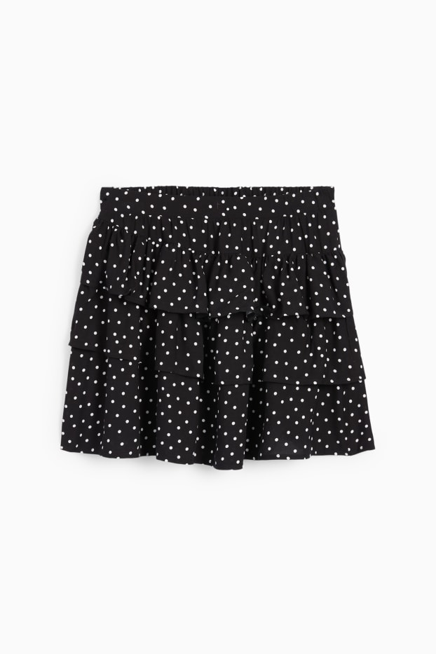 Dames - Minirok - met stippen - zwart