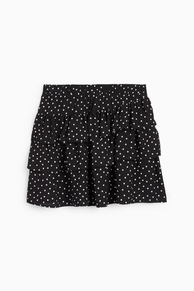 Dames - Minirok - met stippen - zwart