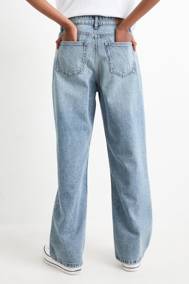Damen - Baggy Jeans - Mid Waist - helljeansblau