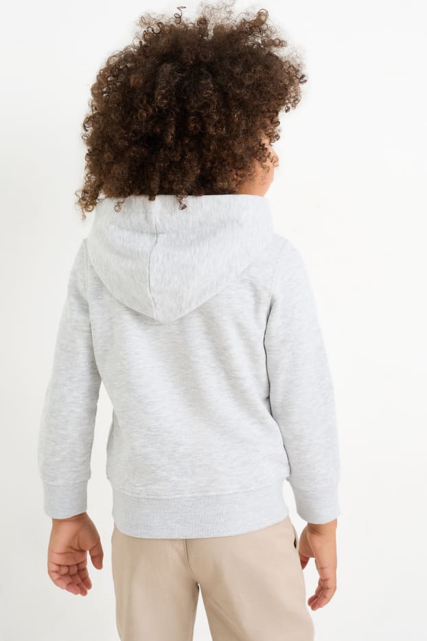 Bambini - Felpa con zip e cappuccio - grigio chiaro melange