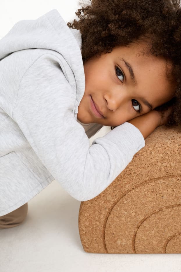 Bambini - Felpa con zip e cappuccio - grigio chiaro melange