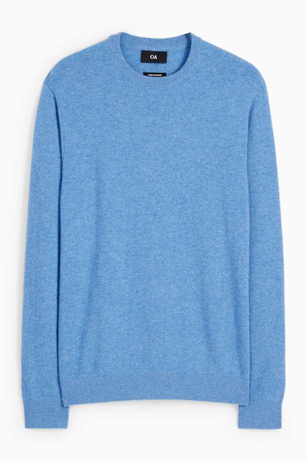 Hommes - Pull en cachemire - bleu clair