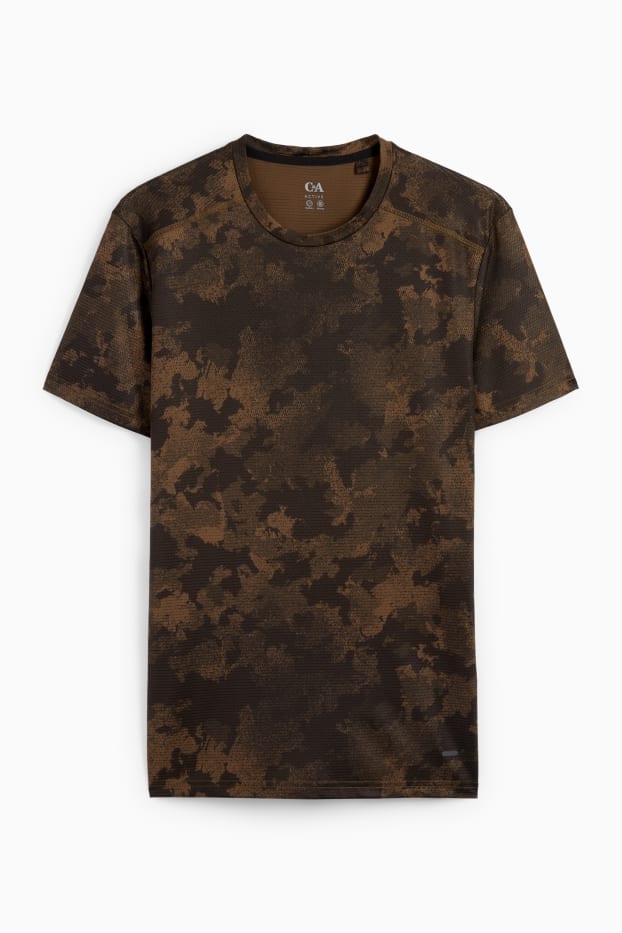 Herren - Funktions-Shirt - gemustert - dunkelbraun