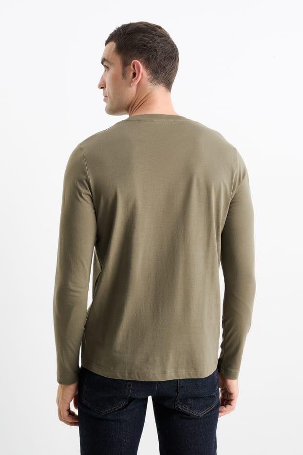 Uomo - Maglia a maniche lunghe - kaki