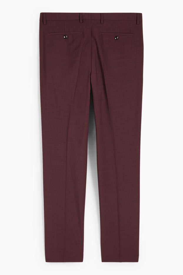 Hommes - Pantalon de costume - regular fit - Flex - 4 Way Stretch - bordeaux