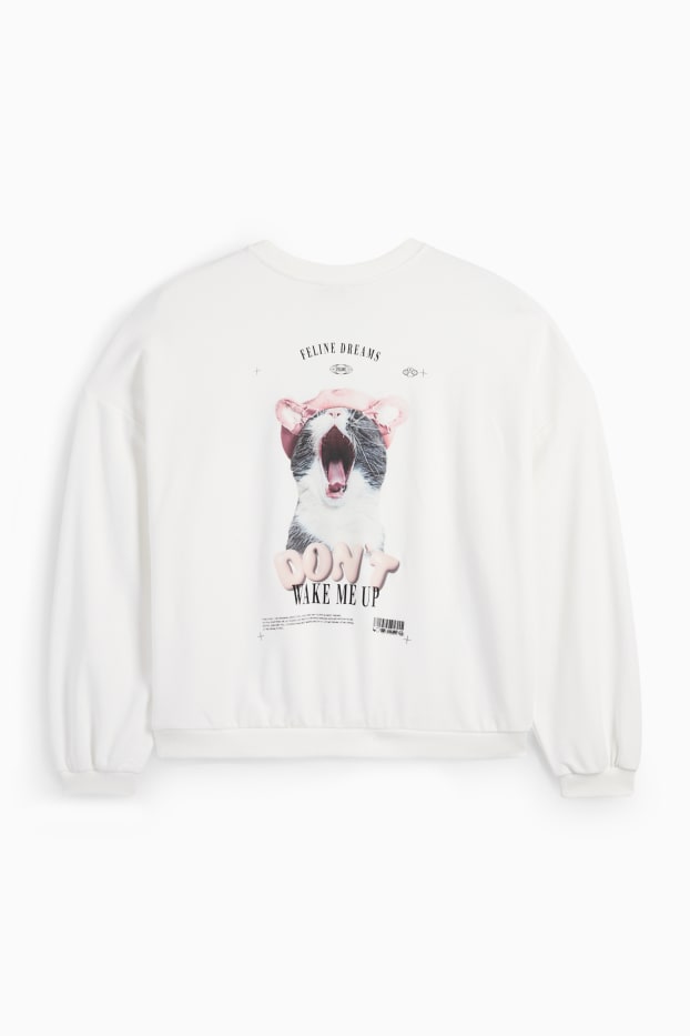 Femmes - Sweat - Catlady Collection - blanc crème