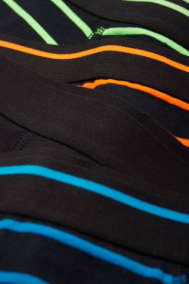 Kinderen: jongens - Set van 5 - boxershort - gestreept - zwart