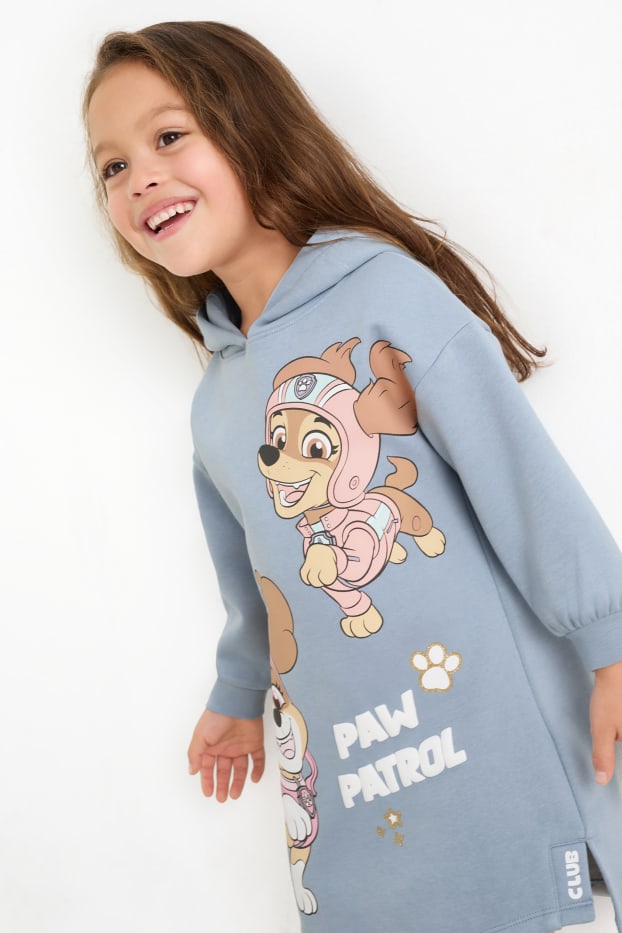 Kinder Mädchen - PAW Patrol - Skye und Liberty - Sweatkleid mit Kapuze - blau