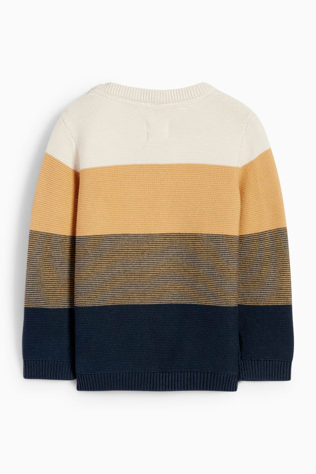 Neonati - Maglione per neonati - a righe - bianco crema