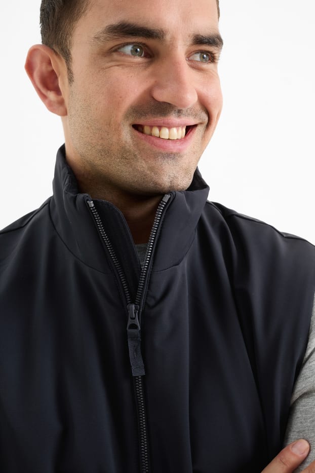 Men - Gilet - water-repellent - black