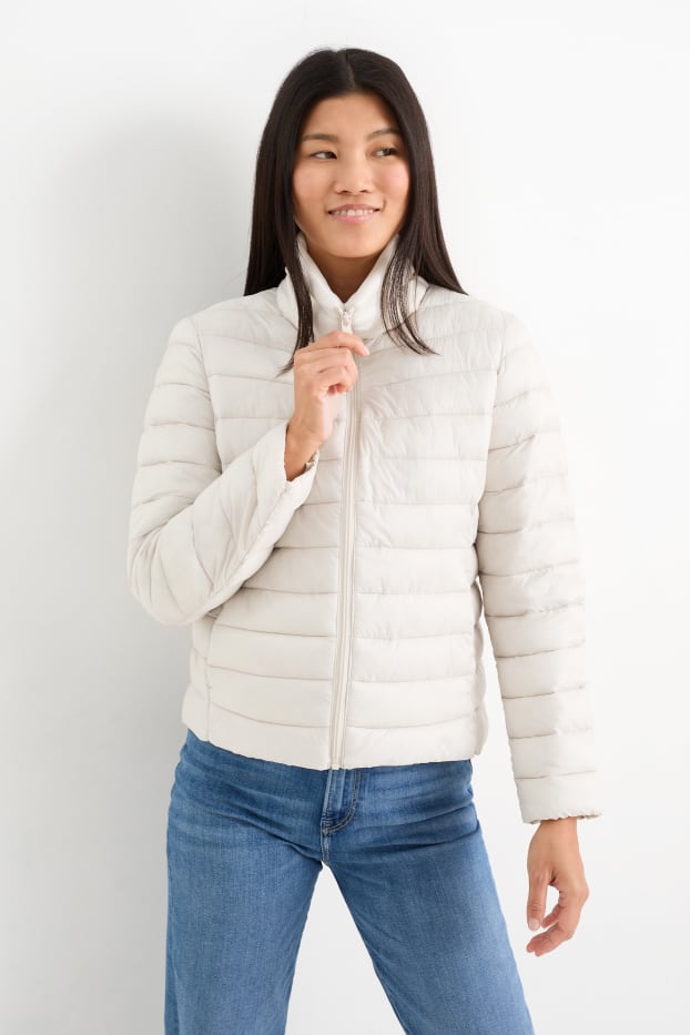 Damen - Steppjacke - hellgrau