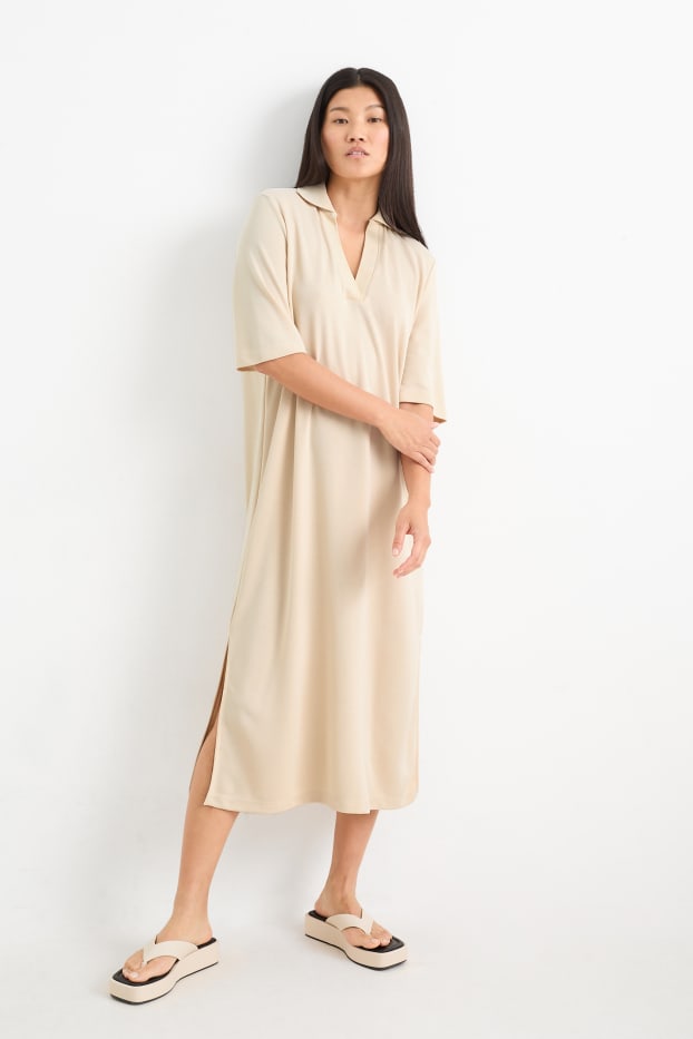 Dona - Vestit d’estil polo - beix clar