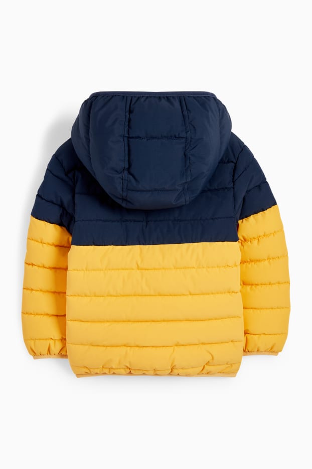 Kinder Buben - Steppjacke mit Kapuze - wasserabweisend - orange