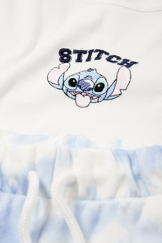 Dzieci dziewczynki - Lilo & Stitch - komplet - koszulka z krótkim rękawem i spodnie dresowe - biały