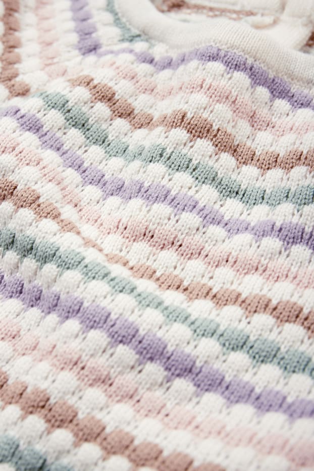 Baby Mädchen - Baby-Pullover - gestreift - cremeweiß