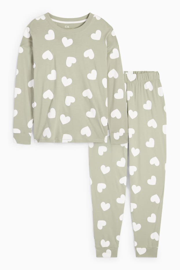 Femmes - Pyjama - à motif - vert clair