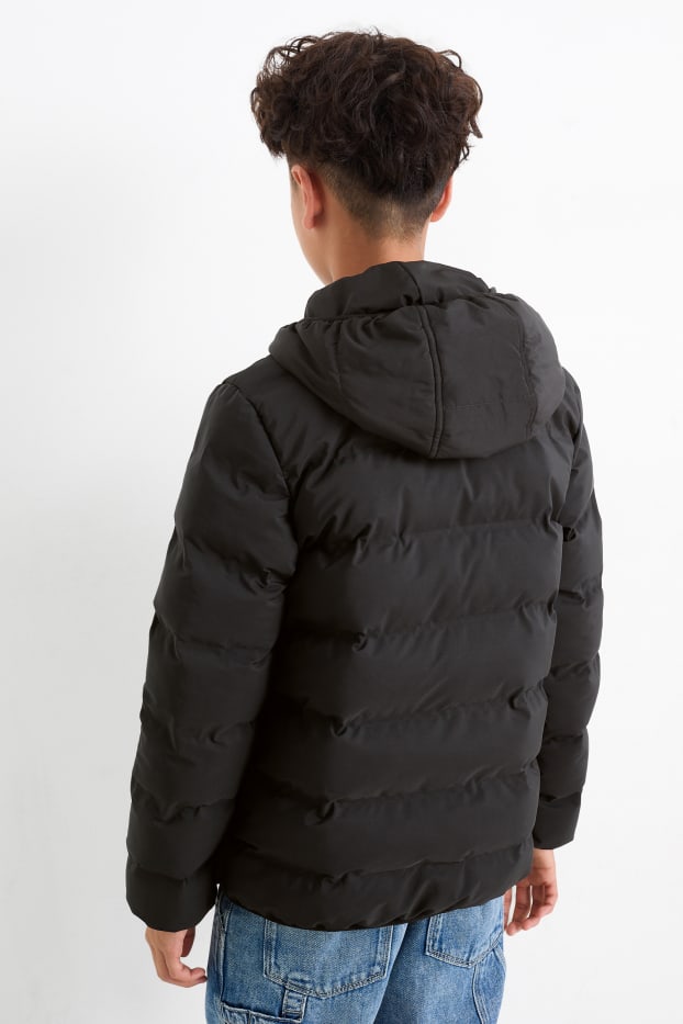 Bambini - Giacca trapuntata con cappuccio - idrorepellente - nero