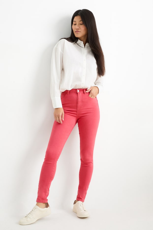 Dona - Jegging jeans - high waist - rosa fosc