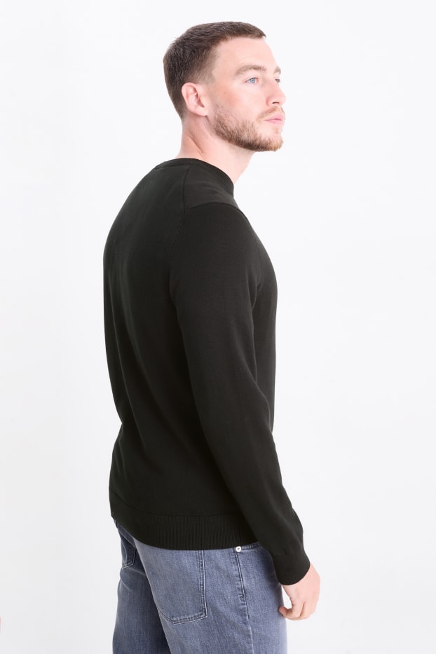 Herren - Feinstrick-Pullover - schwarz