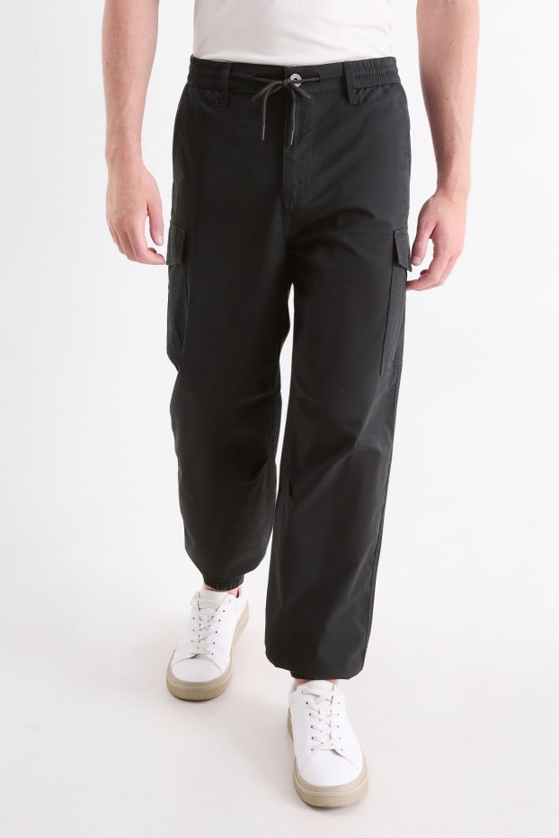 Herren - Cargohose - Regular Fit - schwarz
