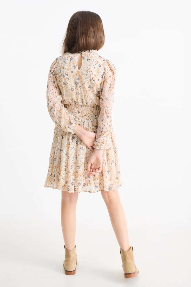 Copii - Fete - Rochie - cu model - bej deschis