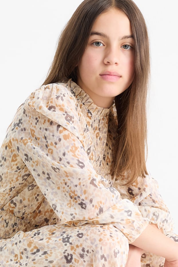 Copii - Fete - Rochie - cu model - bej deschis