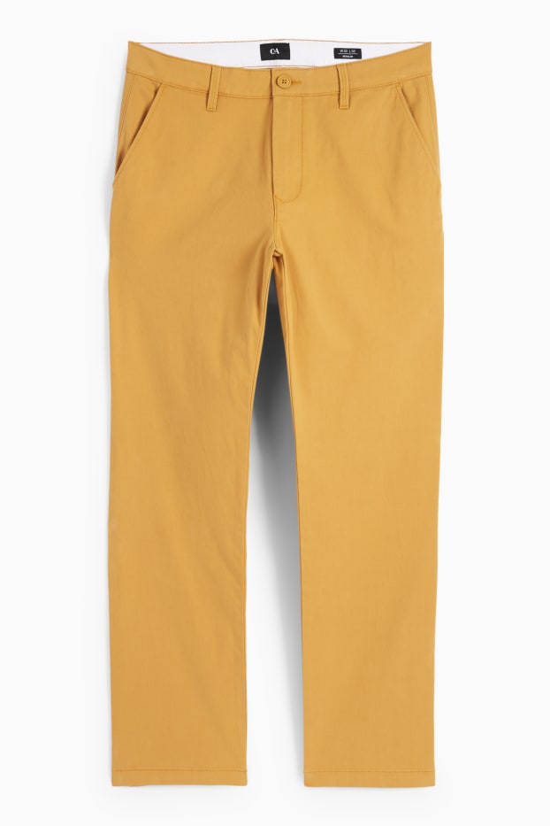 Hommes - Chino - regular fit - jaune moutarde