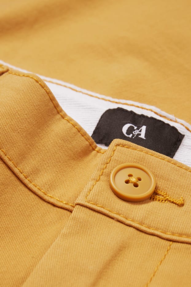Hommes - Chino - regular fit - jaune moutarde