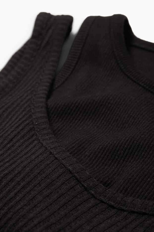 Dona - Top crop - look 2 en 1 - negre