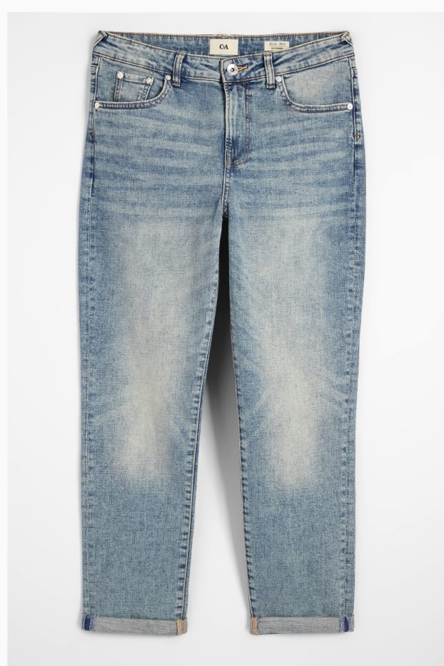 Damen - Boyfriend Jeans - Mid Waist - helljeansblau