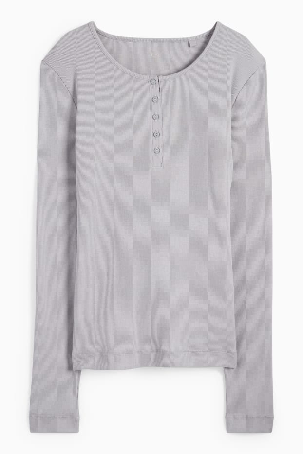 Donna - Maglia con collo serafino - grigio chiaro