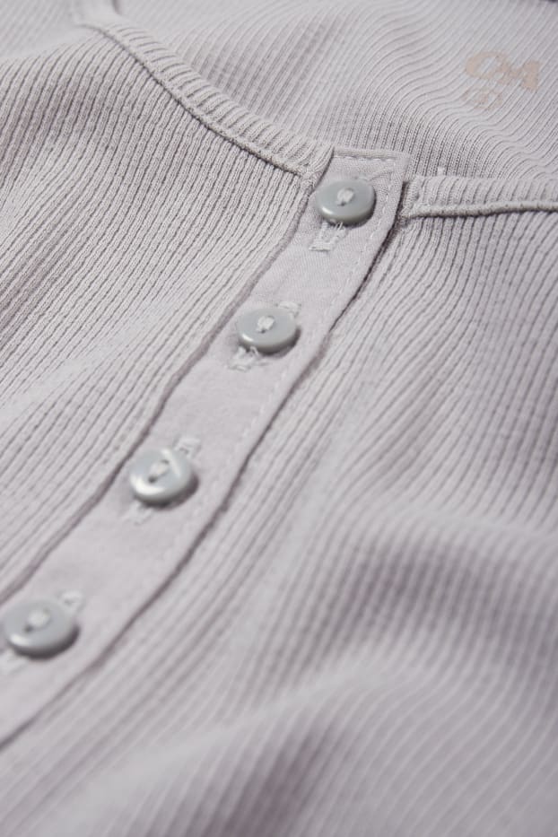 Donna - Maglia con collo serafino - grigio chiaro