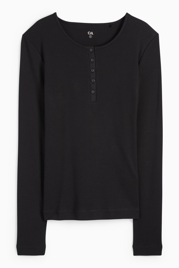 Donna - Maglia con collo serafino - nero
