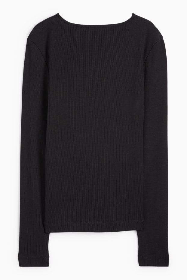 Donna - Maglia con collo serafino - nero