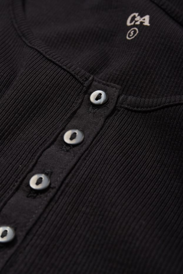 Donna - Maglia con collo serafino - nero