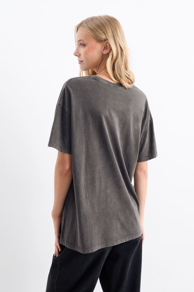 Dames - T-shirt - Blondie - donkergrijs