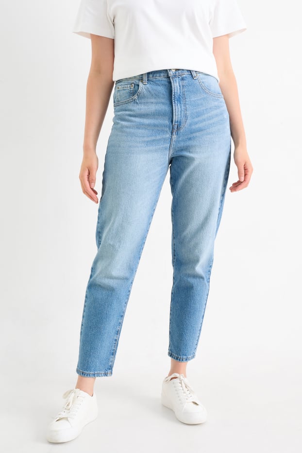 Damen - Mom Jeans - High Waist - LYCRA® - helljeansblau