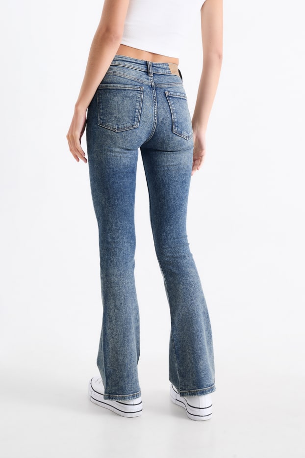 Damen - Flared Jeans - Mid Waist - LYCRA® - dunkeljeansblau