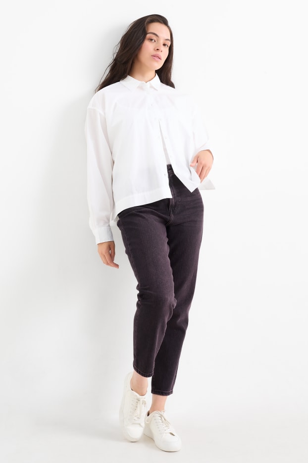 Kobiety - Mom jeans - wysoki stan - LYCRA® - czarny